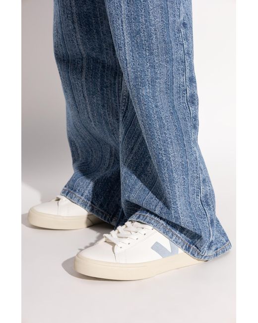 Veja White Campo Leather Sports Shoes