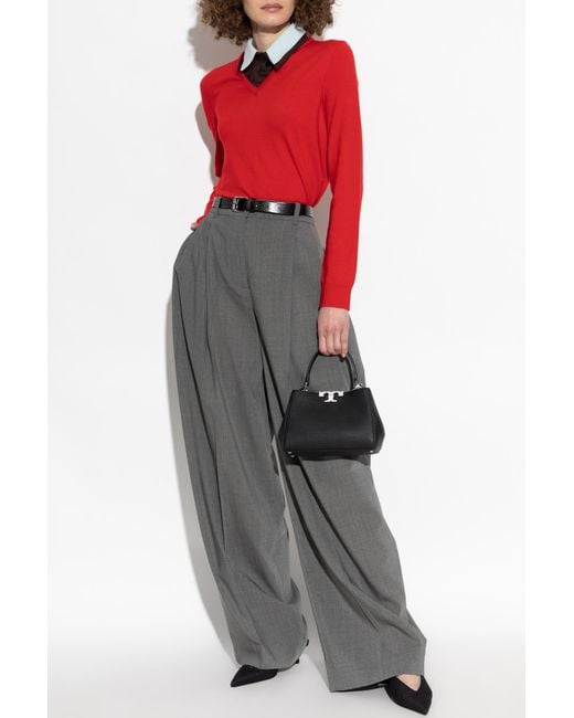 Tory Burch Red Wool Sweater
