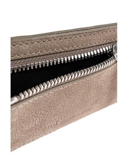 AMI Gray Leather Card Holder