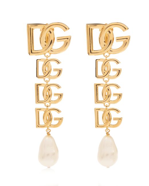 Dolce & Gabbana Metallic Drop Clip-on Earrings,