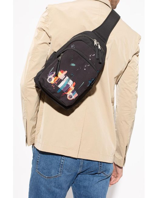 Paul Smith Black 'sling Mini' One-shoulder Backpack for men