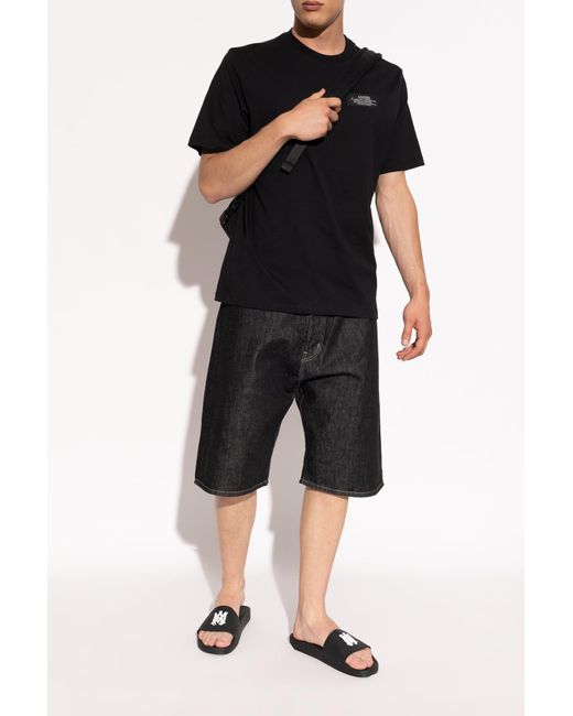 Amiri Black Rubber Flip-Flops With Logo for men