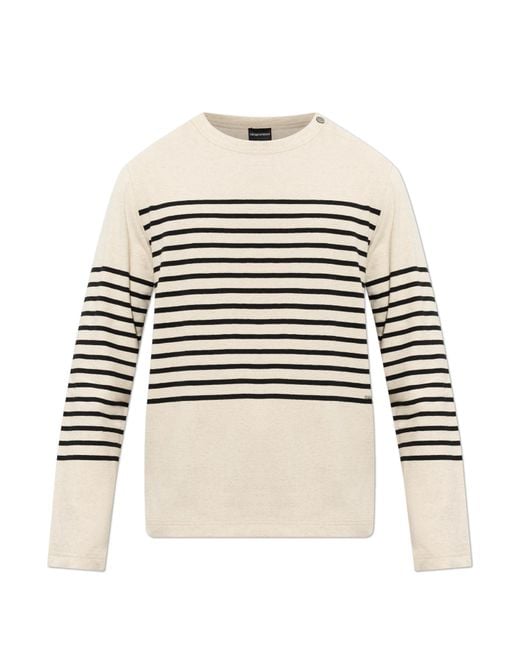 Emporio Armani White Long Sleeve T-Shirt for men
