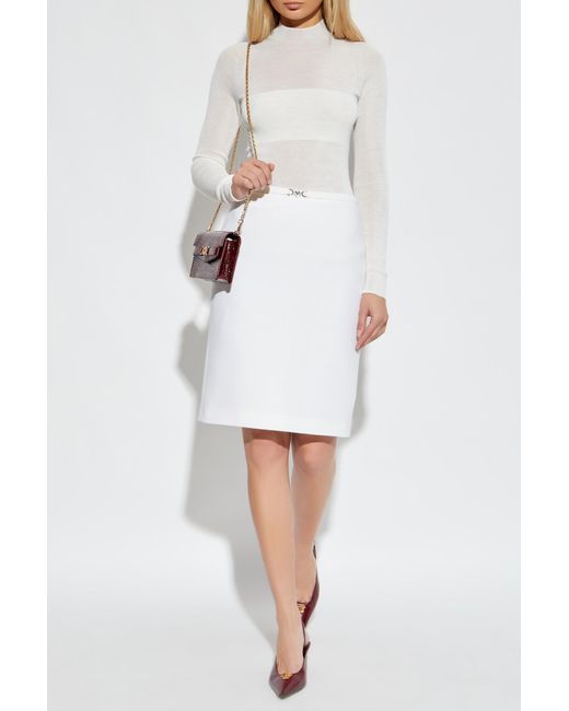 Versace White Skirt With Single Slit
