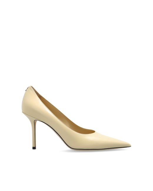 Jimmy Choo White "Heeled Shoes 'Love'