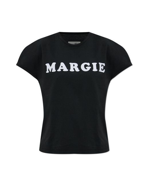 MM6 by Maison Margiela Black T-Shirt With Logo