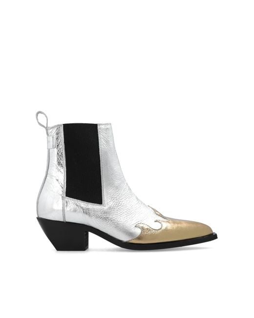 AllSaints White 'dellaware' Heeled Ankle Boots,