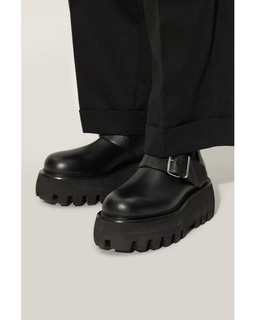 Alexander McQueen Black "Sofa" Platform Ankle Boots