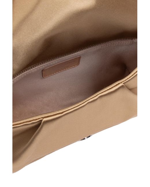 Roger Vivier Brown Satin Clutch 'Efflorescence Mini'
