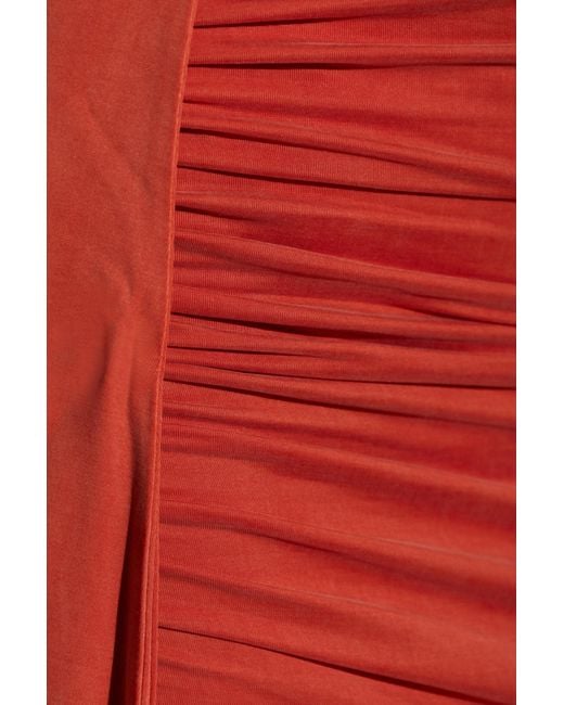 Balmain Orange Short Draped Top