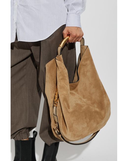 Moschino Natural Suede Bag 'Handle Me'