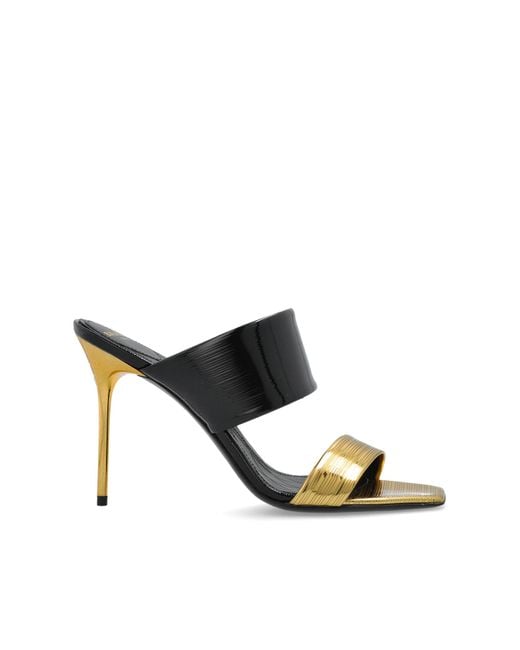 Balmain White Heeled Mules
