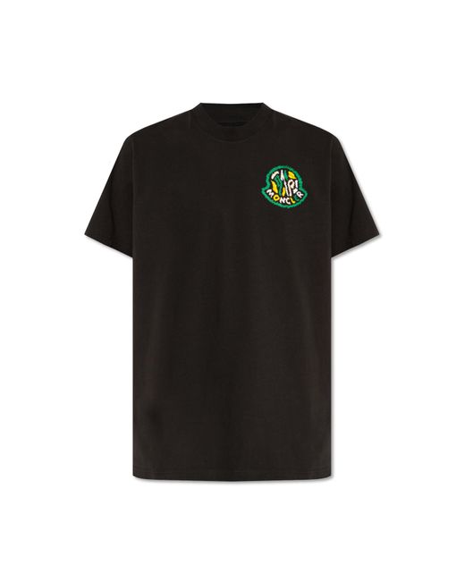 Moncler Black T-shirt With Logo, for men