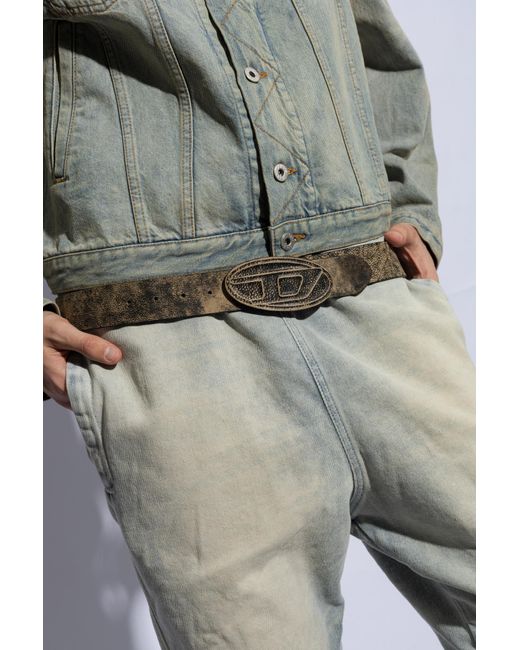 DIESEL Brown 'b-1dr' Leather Belt, for men