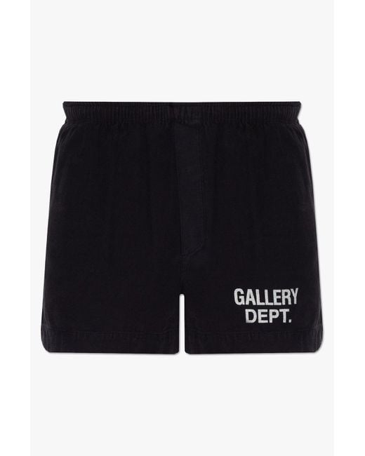 GALLERY DEPT. Black Shorts With Logo for men