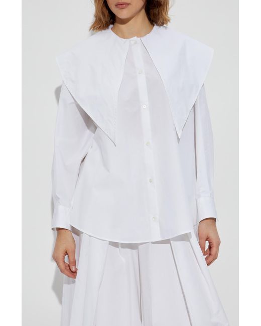 Fabiana Filippi White Shirt With Decorative Collar