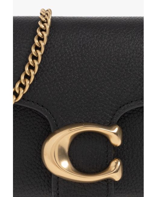 COACH Leather Logo Chained Clutch Bag. in Black | Lyst Canada