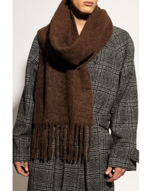 Jacquemus Brown Scarf With Logo Patch