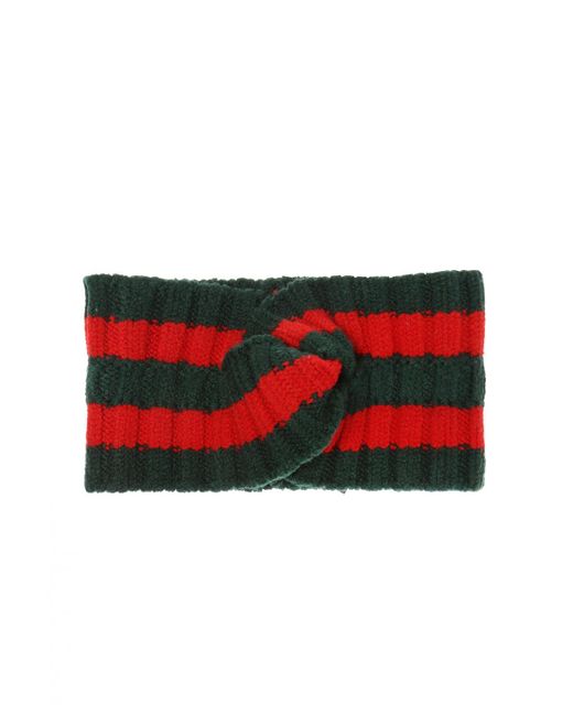Gucci Green Striped Wool-blend Headband