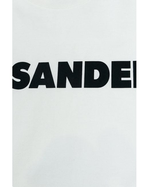 Jil Sander White T-Shirt With Printed Logo