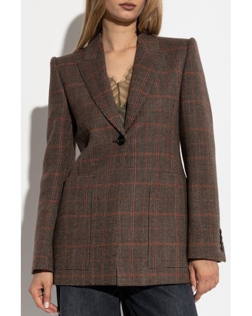 Chloé Brown Plaid Patterned Blazer