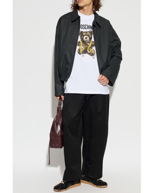 Moschino White T-Shirt With Print for men