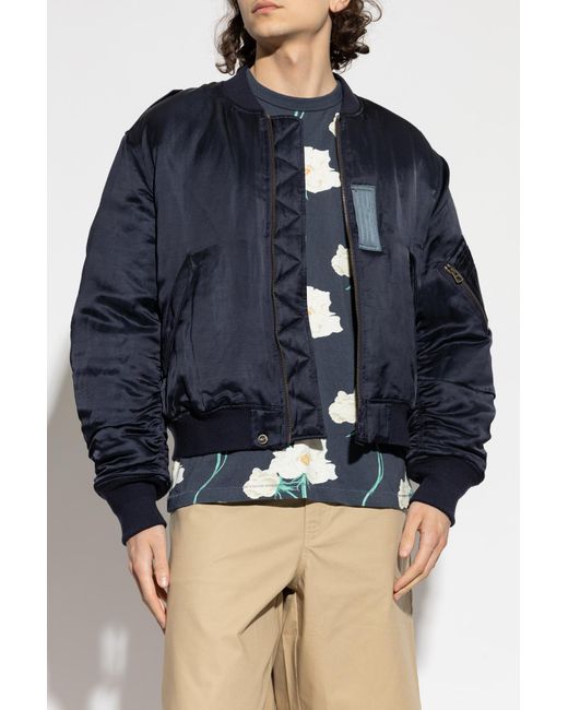 KENZO Blue Insulated 'Bomber' Jacket for men