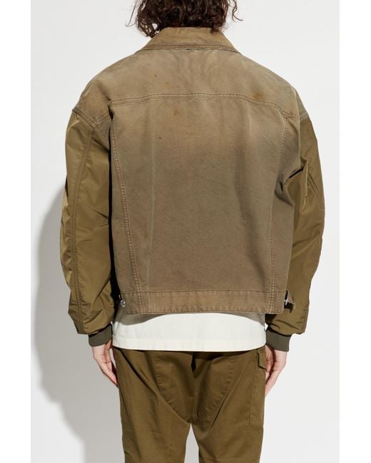 DSquared² Brown Denim Jacket With A Vintage Effect for men
