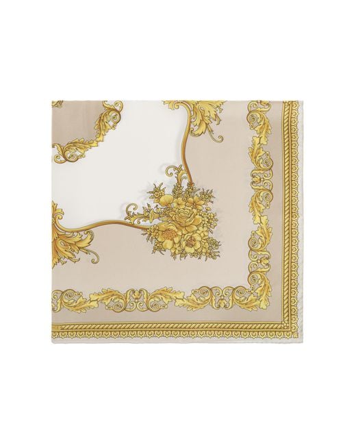 Versace Metallic Silk Scarf With Pattern for men