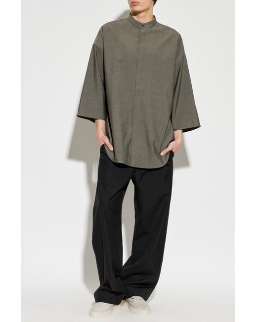 Fear Of God Gray Shirt With A Stand-Up Collar for men