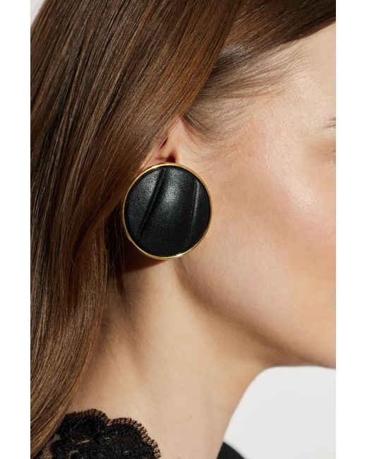 Chloé Black Round "Pleats" Clips