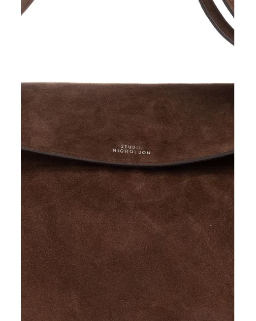 Studio Nicholson Brown Shoulder Bag 'Shiboru'
