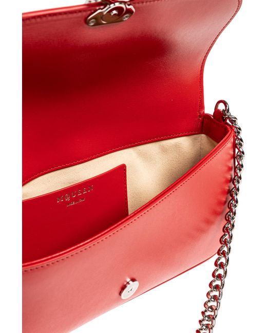 Alexander McQueen Red 'Skull Flower' Clutch