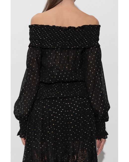 Self-Portrait Black Top With Lurex Thread