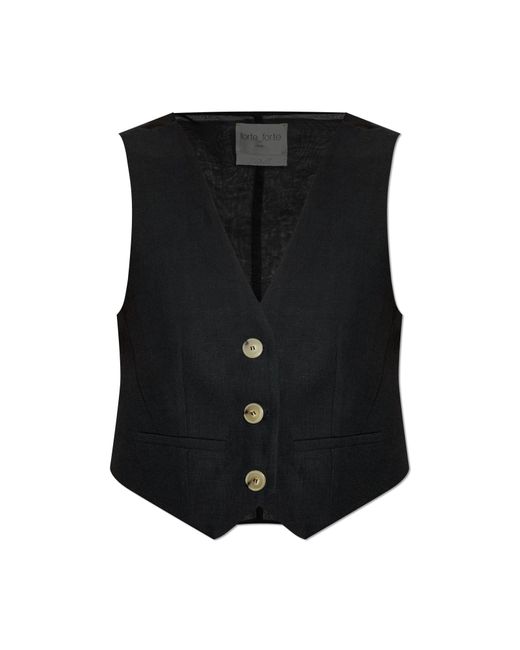 Forte Forte Black Vest With Pockets