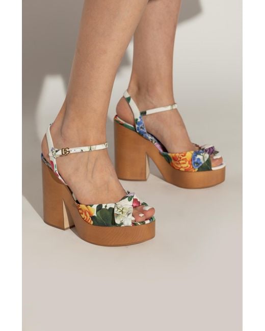 Dolce & Gabbana White Platform Sandals