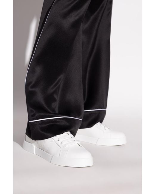 Dolce & Gabbana White Sports Shoes Portofino