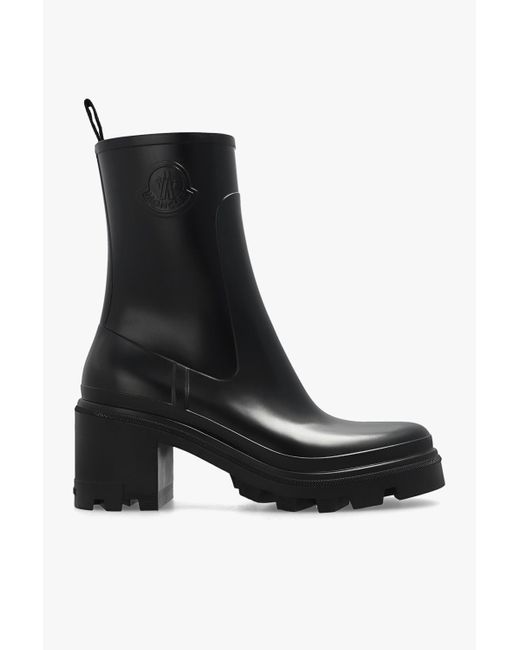 Moncler 'Loftgrip' Heeled Rain Boots in Black | Lyst