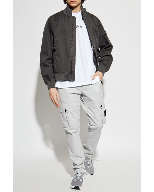 Stone Island Gray Jacket With Detachable Patch for men
