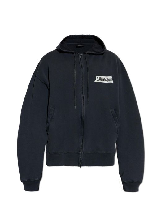 Balenciaga Blue Sweatshirt With Logo for men