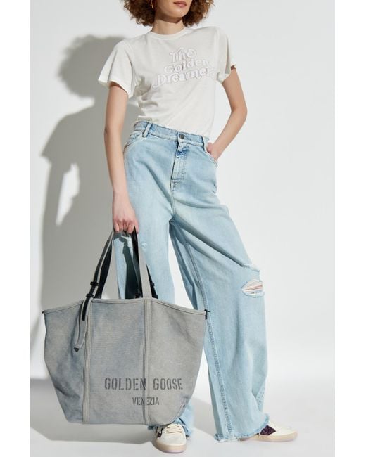 Golden Goose Deluxe Brand White T-Shirt With Logo