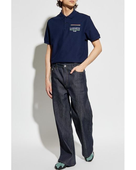 LACOSTE RUNWAY Blue Jeans With Logo for men