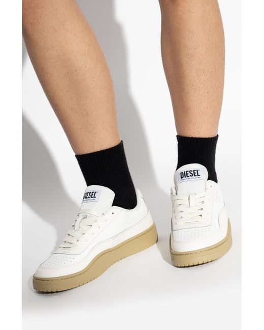 DIESEL White 'S-Tracker-D-Low' Sports Shoes for men