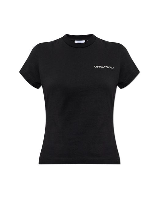Off-White c/o Virgil Abloh Black T-Shirt With Printed Logo
