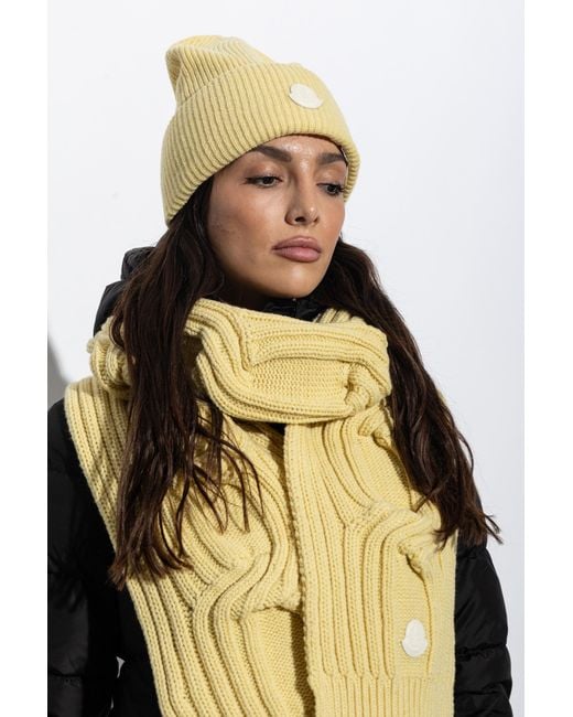 Moncler Yellow Wool Beanie
