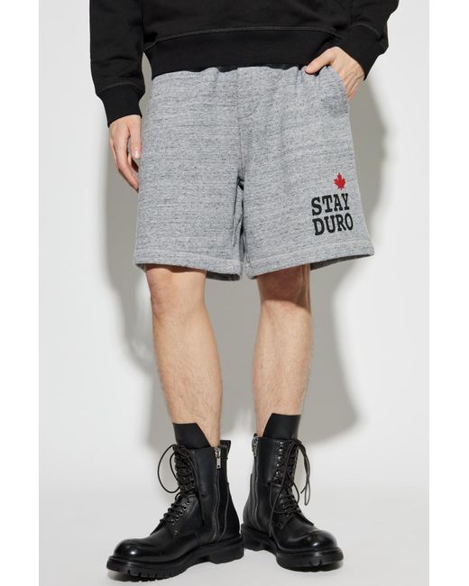 DSquared² Gray Cotton Shorts for men