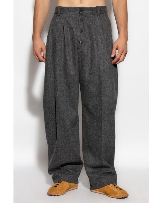Jacquemus Gray Wool Trousers 'Fernando' for men