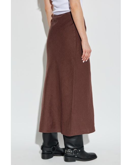 Samsøe & Samsøe Brown Linen Skirt 'Saagneta'