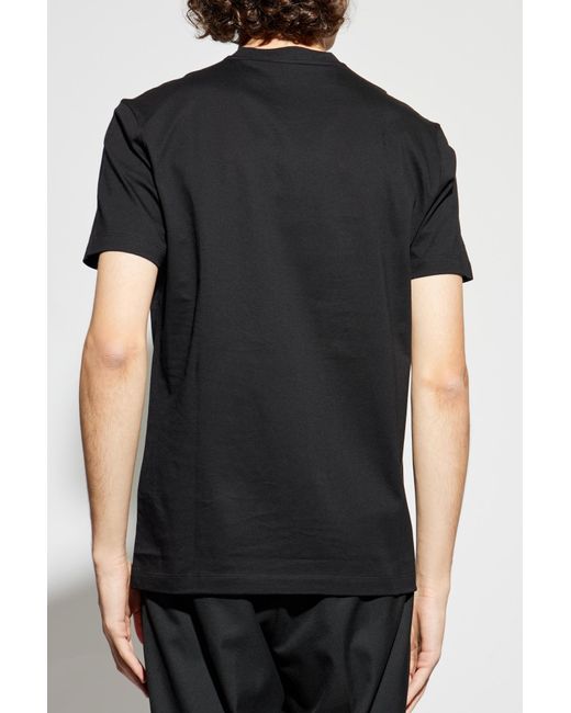 Versace Black T-Shirt With Shimmering Appliqués for men