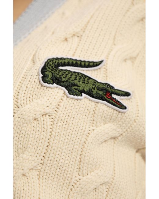 Lacoste Natural Cardigan With Logo, '